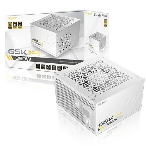 Antec GSK850 850W 80+ Gold Fully Modular ATX 3.1 PCIe 5.1 Power Supply - White, image 1 of 1