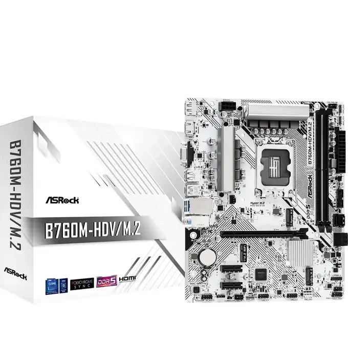 ASRock B760M-HDV/M.2 Intel DDR5 Micro ATX Motherboard - LGA 1700, image 1 of 1