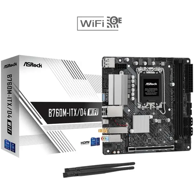 ASRock B760M-ITX/D4 WiFi Intel Socket 1700 DDR4 Motherboard - 90-MXBKY0-A0CAYZ, image 1 of 1