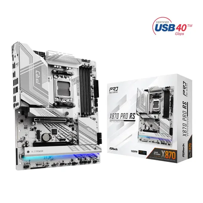 ASRock X870 Pro RS AMD Ryzen DDR5 Motherboard - 90-MXBPZ0-A0UAYZ, image 1 of 1