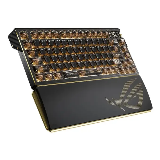 Asus ROG Azoth Extreme Edition 20 75% NX Mechanical Wireless OLED Gaming Keyboard - Black / Gold - 90MP04VF-BKEA20 - UK ISO LAYOUT, image 1 of 1