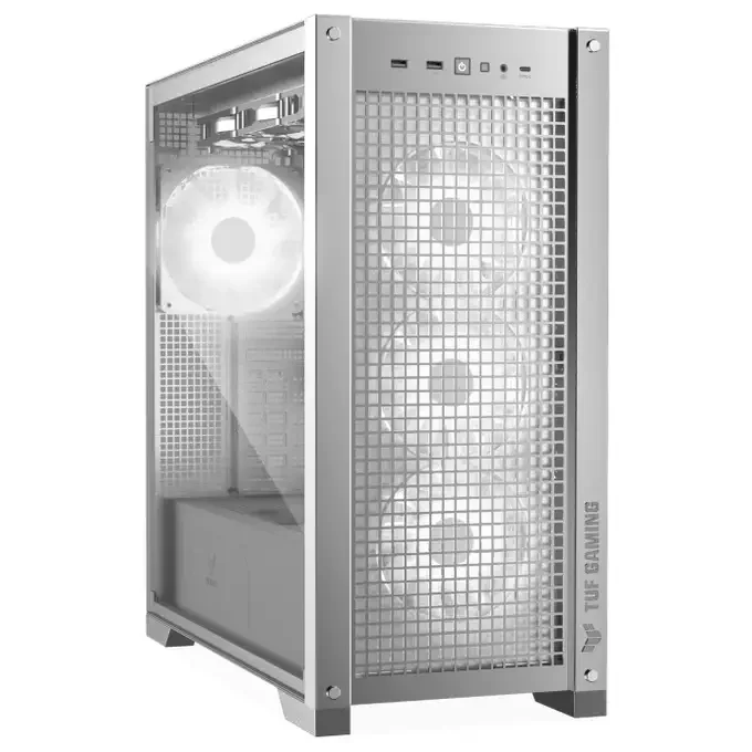 ASUS TUF Gaming GT302 ARGB Tempered Glass ATX BTF Mid-Tower Gaming PC Case - White, image 1 of 1