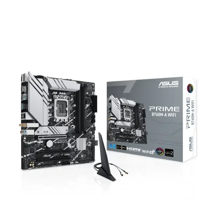 ASUS PRIME B760M-A WIFI Intel Micro ATX Wifi Motherboard - 90MB1EL0-M1EAY0, image 1 of 1