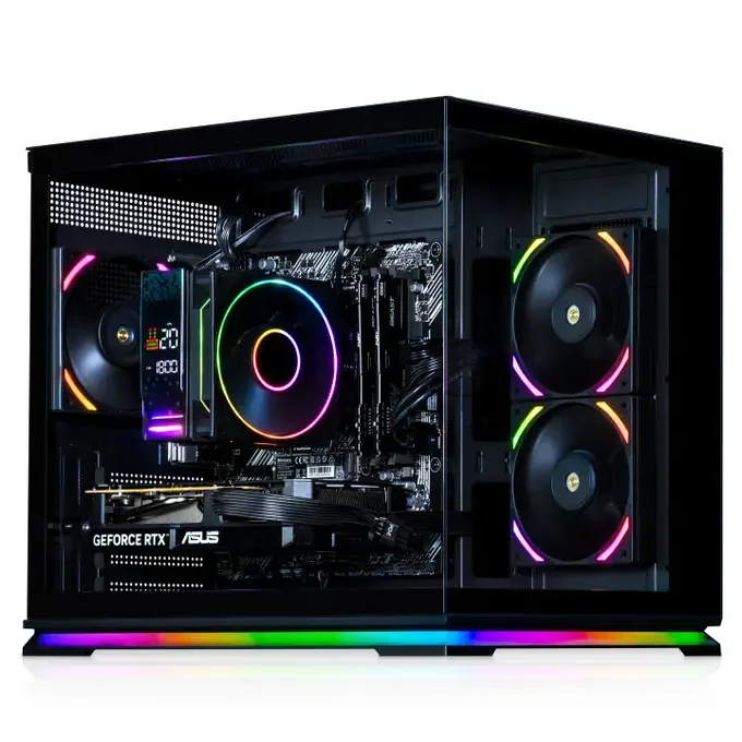 AWD-IT Aurora Compact Black Ryzen 7 5700X 8 Core NVIDIA RTX 5060 8GB Desktop PC for Gaming, image 1 of 1