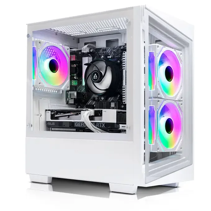 AWD-IT LEVEL 3 Ryzen 5 3600 6 Core Nvidia RTX 3050 8GB White Desktop PC for Gaming, image 1 of 1