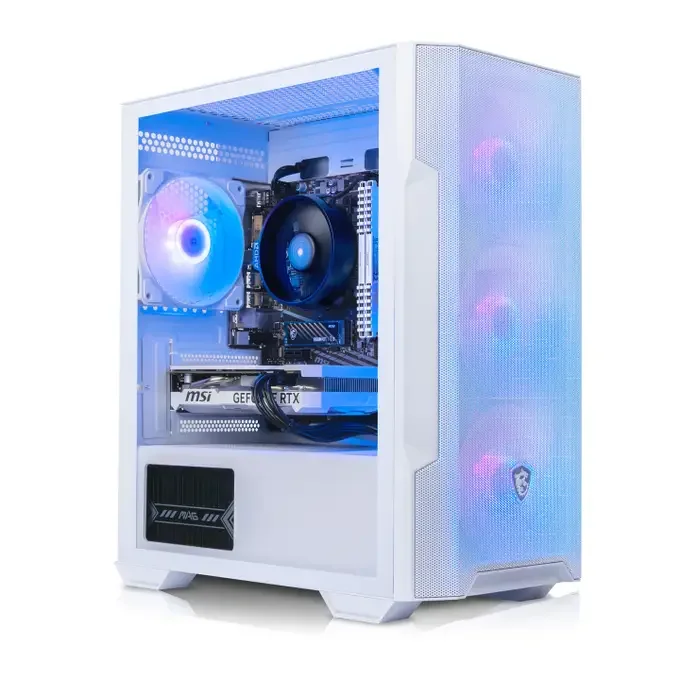 AWD-IT M100R White, AMD Ryzen 5 5500, NVIDIA RTX 5060 8GB, 1TB SSD - Windows 11 Next Day Gaming PC, image 1 of 1