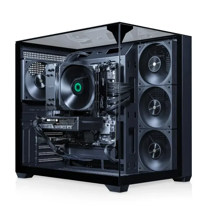 AWD-IT Pure Black Ryzen 5 8400F 6 Core Nvidia GeForce RTX 5060 8GB Desktop PC for Gaming, image 1 of 1