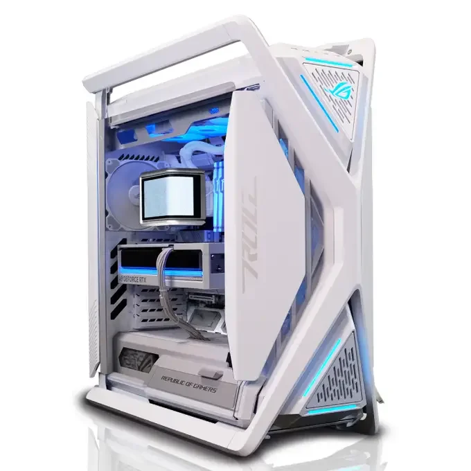 AWD-IT ROG Hyperion White AMD Ryzen 7 9850X3D Nvidia RTX 5090 32GB, 64GB DDR5, 2TB SSD Windows 11 Gaming PC, image 1 of 1