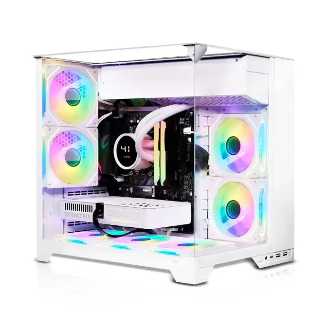 AWD-IT Vision White Ryzen 7 5700X, NVIDIA RTX 5060 8GB Windows 11 AI Desktop PC for Gaming, image 1 of 1