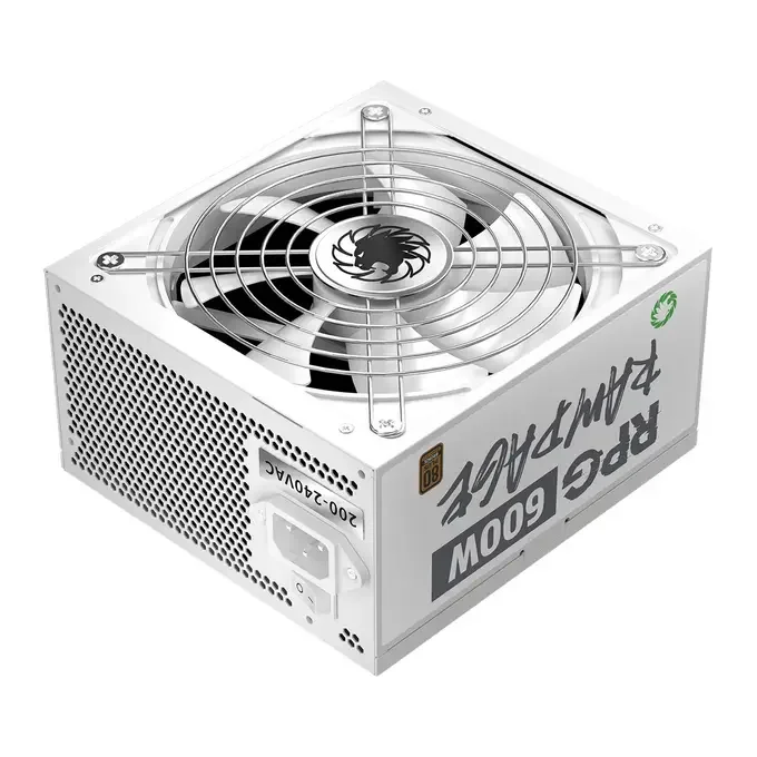 GameMax GMXRPG600 Rampage 600W White Wired 80 Plus Bronze ATX Power Supply, image 1 of 1