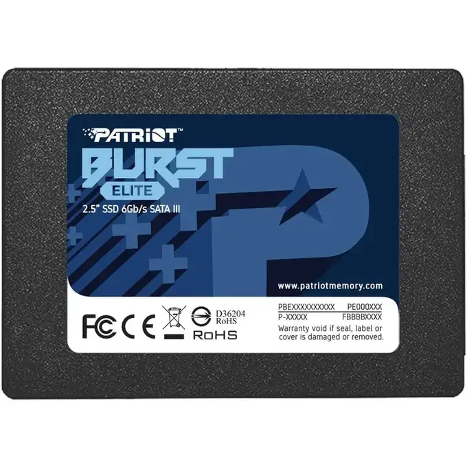 Patriot Burst Elite 480GB 2.5" SATA SSD Read 450MB/s Write 320 MB/s - PBE480GS25SSDR, image 1 of 1