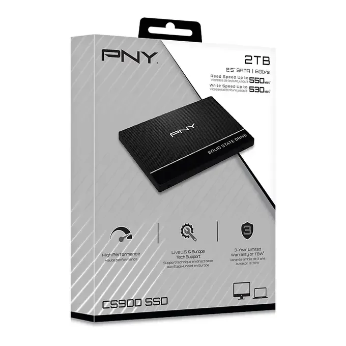 PNY CS900 2TB SATA III 2.5 Inch Internal Solid State Drive - SSD7CS900-2TB-RB, image 1 of 1