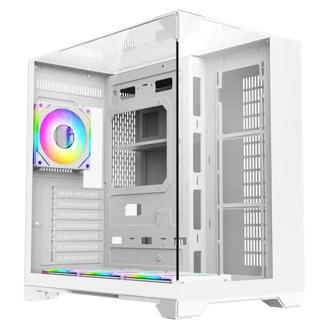 X= Light Xpanse Triple Tempered Glass ATX PC Case w/ 4 x Link Fans + PWM Mini Hub - Light - White, image 1 of 1