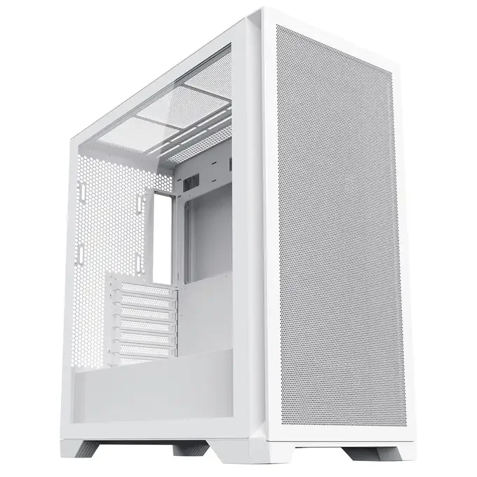 CiT PRO Creator XR Mid-Tower ATX Mesh Gaming PC Case White - Mesh Front and Tempered Glass Side - CIT-PRO-CRE-XR-W, image 1 of 1