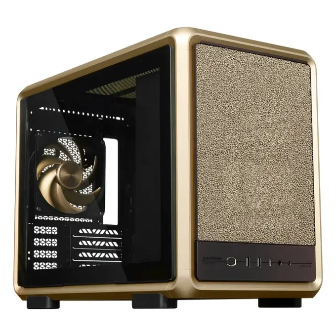 Cooler Master MasterFrame 400 Mesh Gold Limited Edition Micro-ATX Case - Tempered Glass - MF400M-GGNN-S00, image 1 of 1