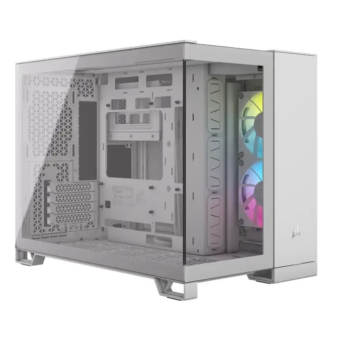 Corsair 2500X RGB Tempered Glass Micro ATX Dual Chamber PC Case - White - CC-9011268-WW, image 1 of 1
