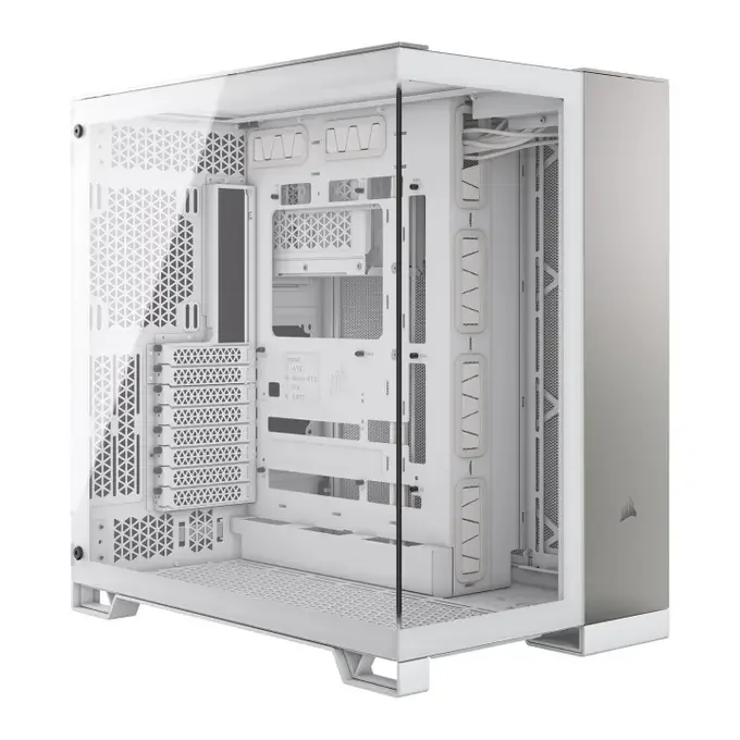 Corsair 6500X Tempered Glass Mid-Tower Dual Chamber PC Case - White with Satin Grey Aluminium Trim - CC-9011285-WW, image 1 of 1