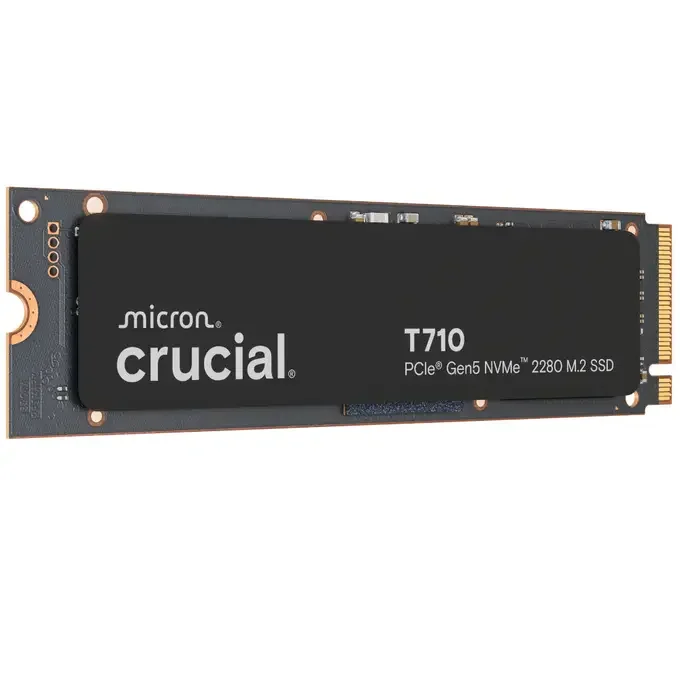 Crucial T710 1TB PCIe Gen5 NVMe M.2 SSD - Read 14,900 MB/s, Write 13,800 MB/s - CT1000T710SSD8, image 1 of 1