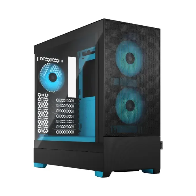 Fractal Design Pop Air RGB Cyan Core Mid Tower Tempered Glass PC Case Black - FD-C-POR1A-02, image 1 of 1
