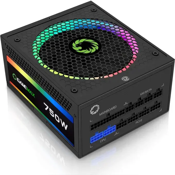 GameMax 750W PRO RGB 80 Plus Gold Rated PSU Modular Power Supply Unit, image 1 of 1