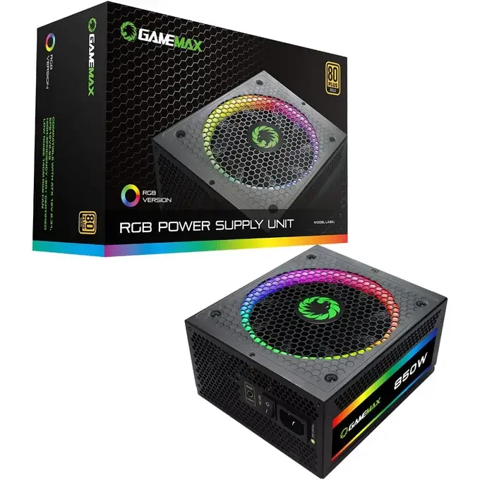 GameMax 850W Pro Modular 80 Plus Gold Power Supply With 14cm ARGB Fan, image 1 of 1