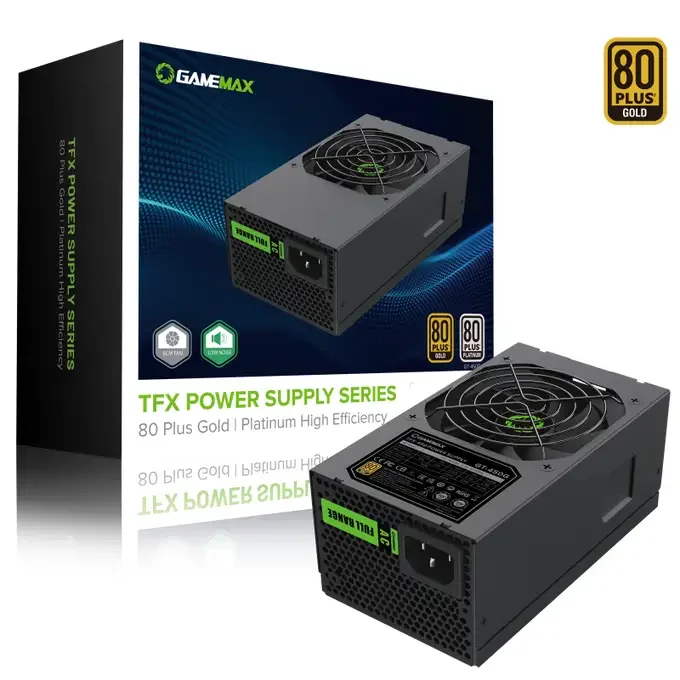 GameMax GT-450G 450W 80 Plus Gold TFX Power Supply With 80mm Black Fan, image 1 of 1