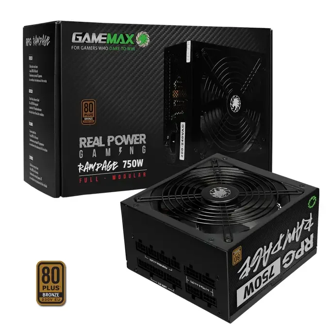 GameMax RPG 750W Rampage PSU 80 Plus Bronze Rated Fully Modular Power Supply - GMXRPG750FMOD, image 1 of 1