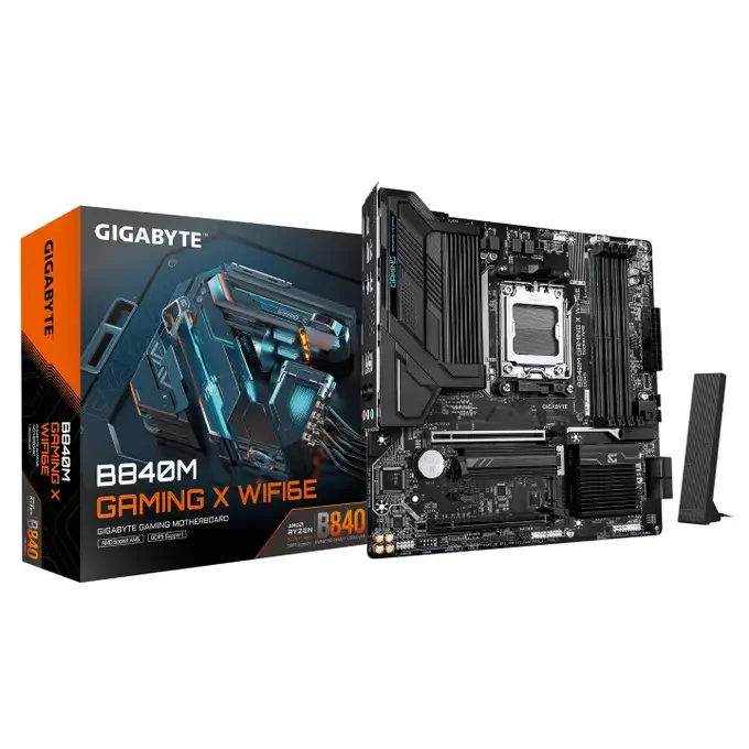 Gigabyte B840M GAMING X WIFI6E AM5 B840 Micro-ATX Motherboard - DDR5, WIFI 6E, image 1 of 1