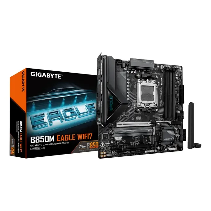 Gigabyte B850M EAGLE WIFI7 AM5 B850 Micro-ATX Motherboard - DDR5, WIFI 7, image 1 of 1