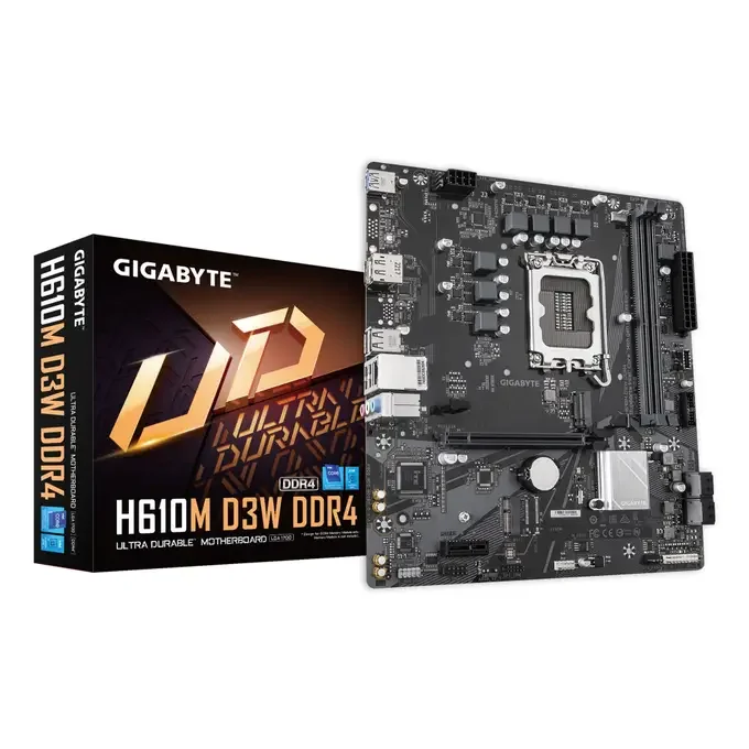Gigabyte H610M D3W DDR4 LGA 1700 H610 Micro-ATX Motherboard - DDR4, image 1 of 1