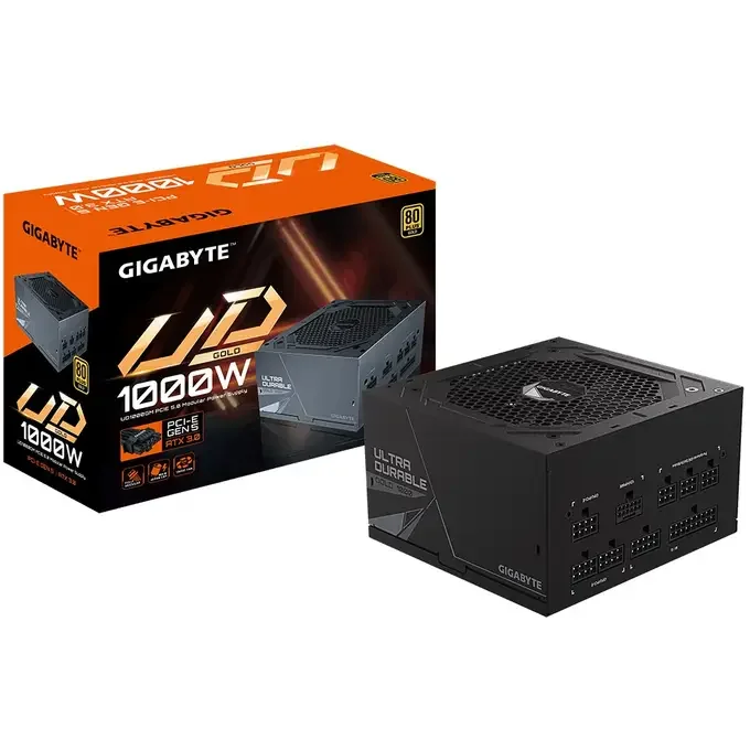 Gigabyte UD1000GM PG5 (rev. 2.0) 1000W 80 PLUS Gold Rated PCIe 5.0 Fully Modular ATX Power Supply - GP-UD1000GM PG5 GUK2, image 1 of 1