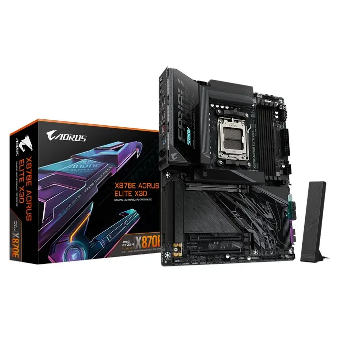 GIGABYTE X870E AORUS ELITE X3D ATX AMD Ryzen DDR5 WIFI Motherboard – Socket AM5, image 1 of 1