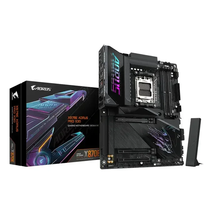 Gigabyte X870E AORUS PRO X3D AM5 X870 ATX Motherboard - DDR5, WIFI 6E, image 1 of 1