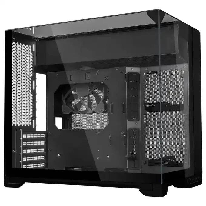 Lian Li O11 Vision-M Dual Chamber Micro-ATX Mini Tower Tempered Glass Gaming Case – Black - G99.O11VMX.00, image 1 of 1