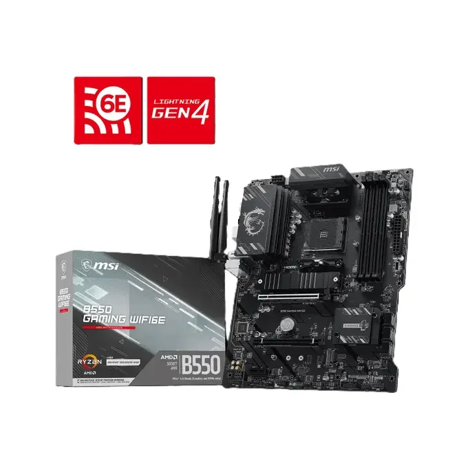 MSI B550 GAMING PLUS WIFI6E AM4 ATX Motherboard - DDR4, WIFI 6E, image 1 of 1