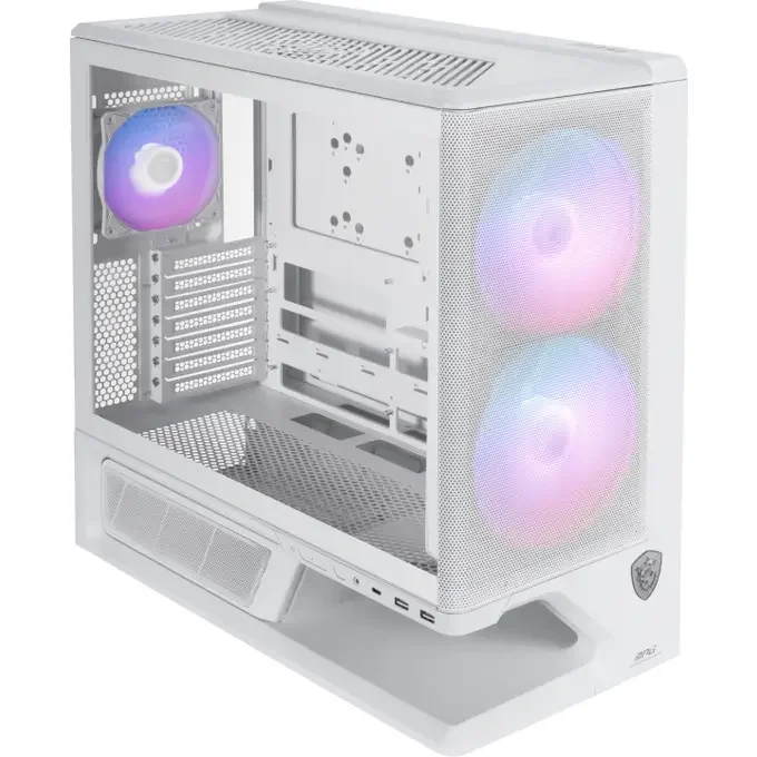 MSI MPG VIXTA 300R AIRFLOW PZ ATX Mid Tower Case - Mesh (EZ-Snap) Front, 3 x ARGB Fans - White - MPG VIXTA 300R AIRFLOW PZ W, image 1 of 1