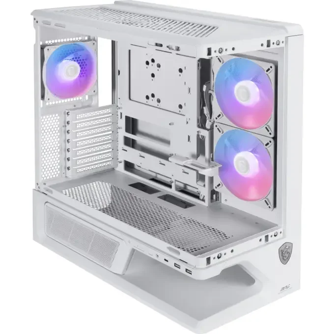 MSI MPG VIXTA 300R PZ ATX Mid Tower Case - Curved Tempered Glass Front, 3 x ARGB Fans - White - MPG VIXTA 300R PZ W, image 1 of 1
