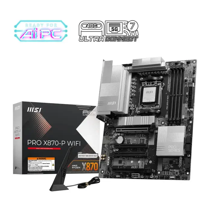 MSI PRO X870-P WIFI AMD Ryzen DDR5 WIFI Motherboard - Socket AM5, image 1 of 1