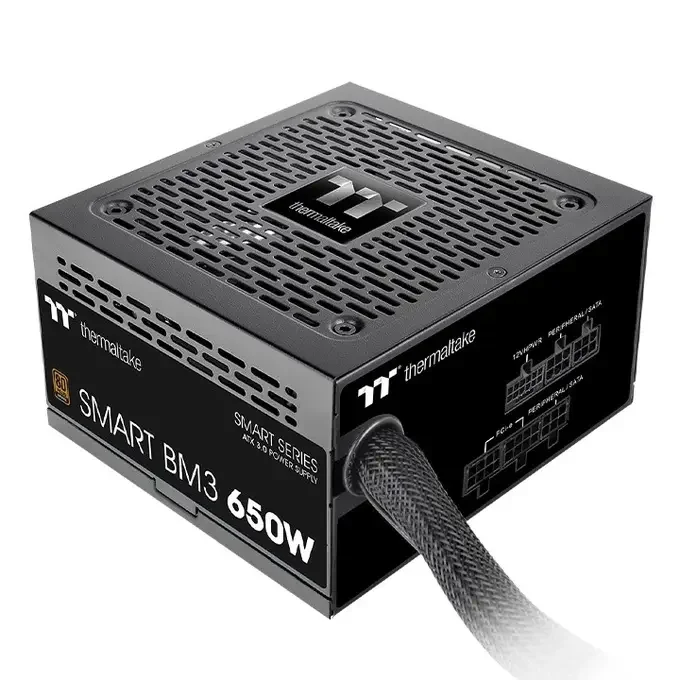 Thermaltake SMART BM3 650W ATX 80+ Bronze PCIe5 ATX 3.0 Semi-Modular Power Supply - S-SPD-0650MNFABE-3, image 1 of 1