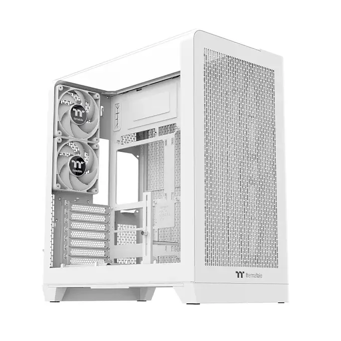 Thermaltake The View 390 Snow White Dual Chamber Mid Tower Tempered Glass PC Gaming Case - CA-11F-00M6WN-00, image 1 of 1