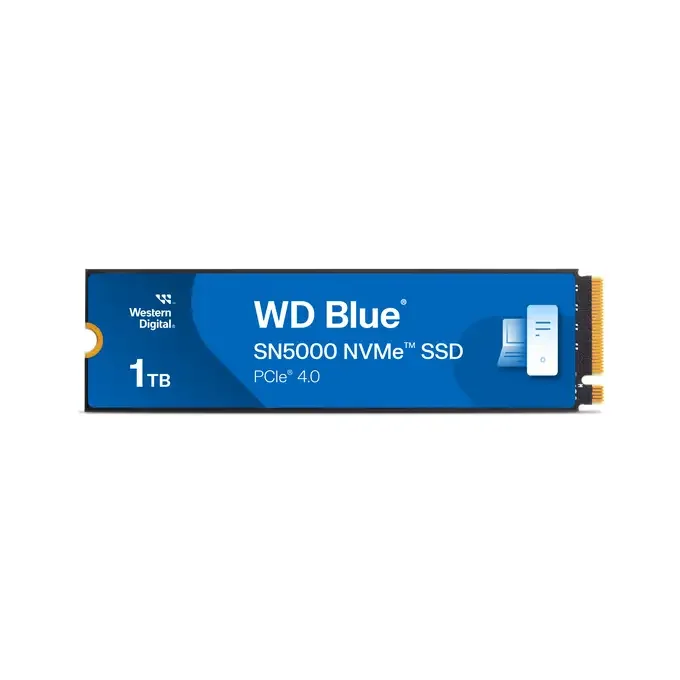 WD Blue 1TB SN5000 M.2 2280 PCIe Gen 4 NVMe SSD - 5150MB/s Read, 4900MB/s Write - WDS100T4B0E, image 1 of 1