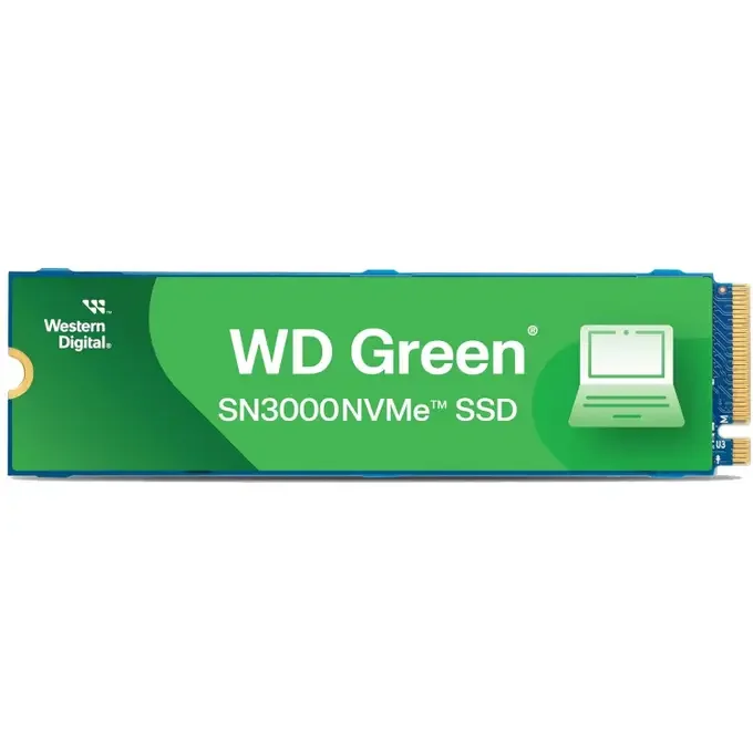 Western Digital GREEN SN3000 500GB M.2 NVMe PCI-E Gen4 Solid State Drive - Read 5000 MB/s, Write 4100 MB/s - WDS500G4G0E, image 1 of 1