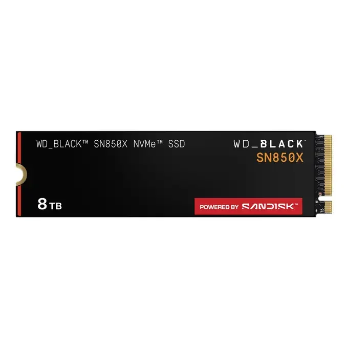 Western Digital WD Black SN850X 8TB Gen4 M.2 NVMe 7200MB/s 6600MB/s - WDS800T2X0E-00CDD0, image 1 of 1