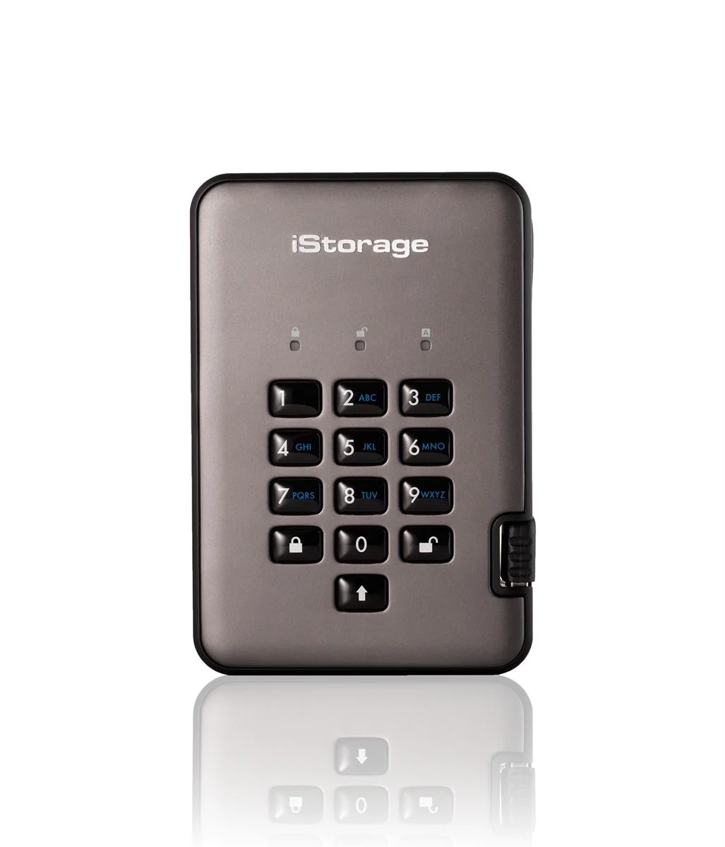 iStorage DiskAshur PRO2 (1000 GB) Solid State Drive USB 3.1 Encrypted Classified (Graphite), image 1 of 1