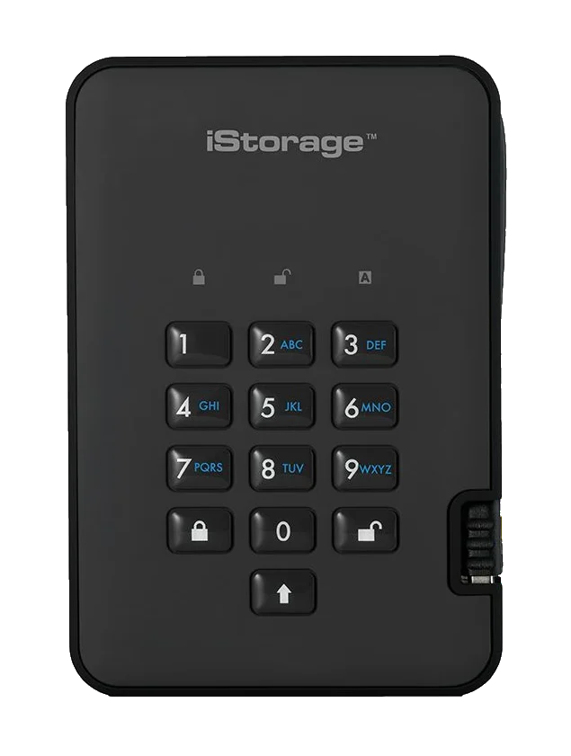 iStorage diskAshur2 SSD (512GB) External Solid State Drive (Black), image 1 of 1