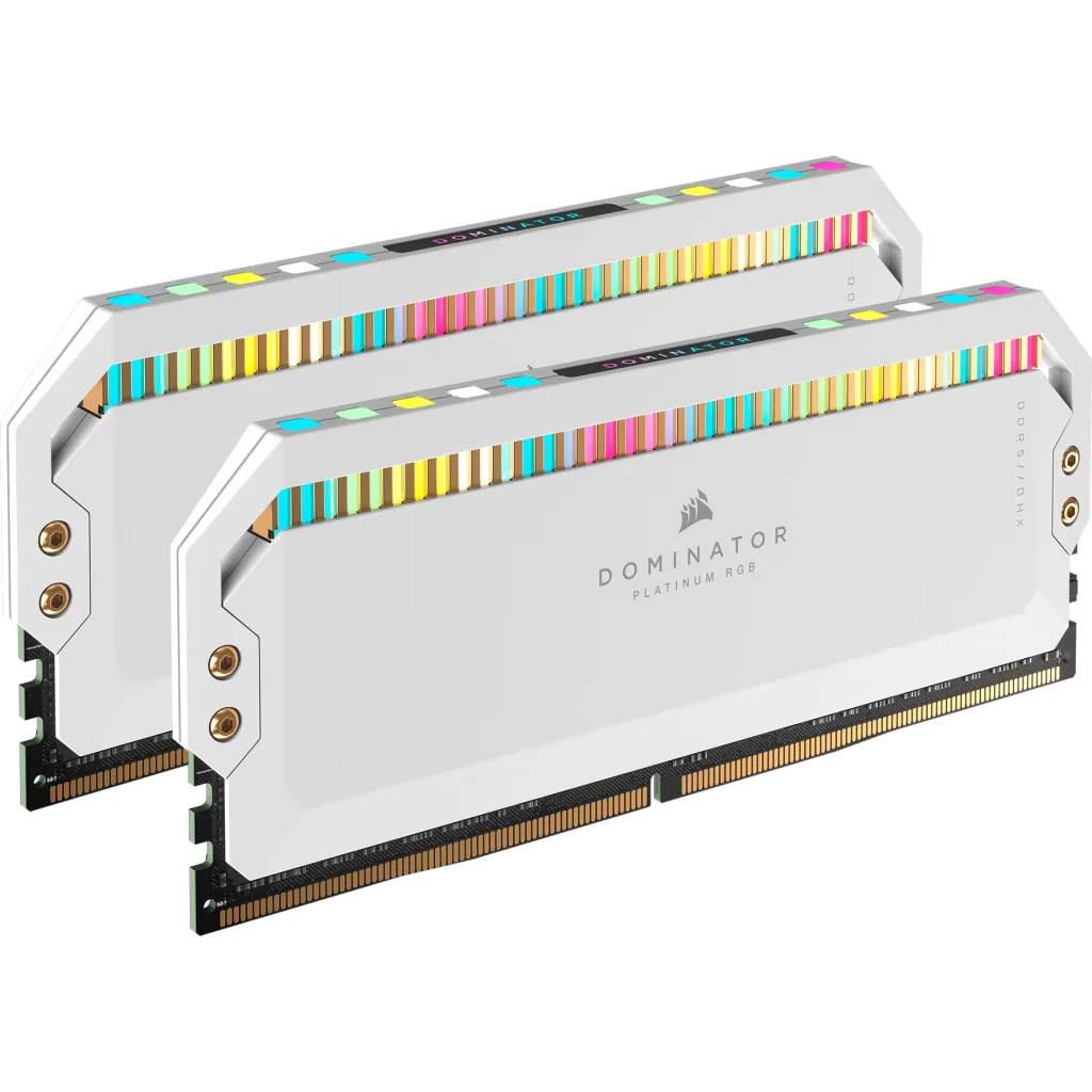 Corsair DOMINATOR PLATINUM RGB 32GB (2x16GB) DDR5 DRAM Up To 6200MT/s CL36 Memory Kit - White, image 1 of 8