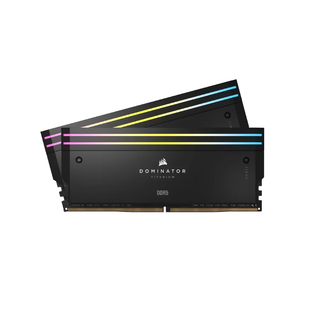 Corsair DOMINATOR TITANIUM RGB 64GB (2x32GB) DDR5 DRAM Up To 6400MT/s CL32 Intel XMP Memory Kit - Black, image 1 of 8