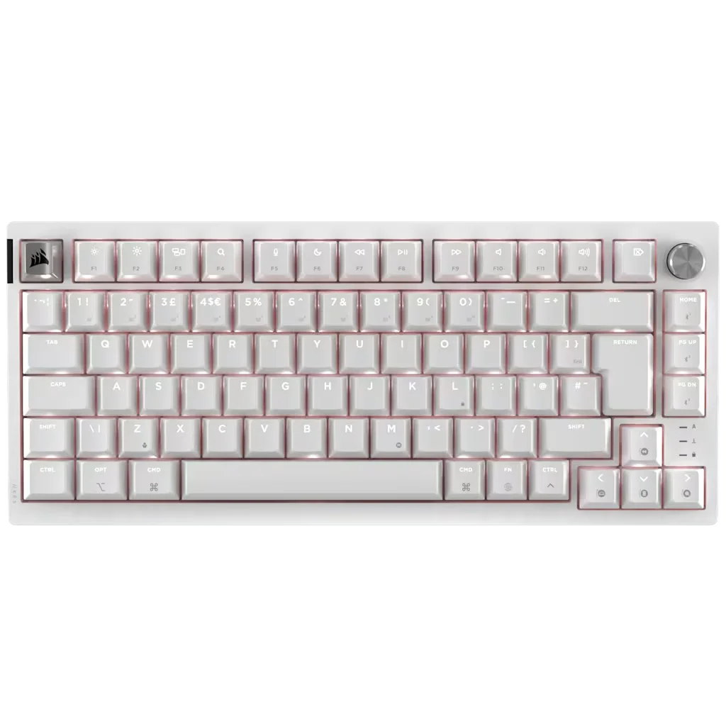 Corsair K65 PLUS 75% RGB Mechanical Gaming Keyboard for Mac and PC - Frost White (UK), image 1 of 8