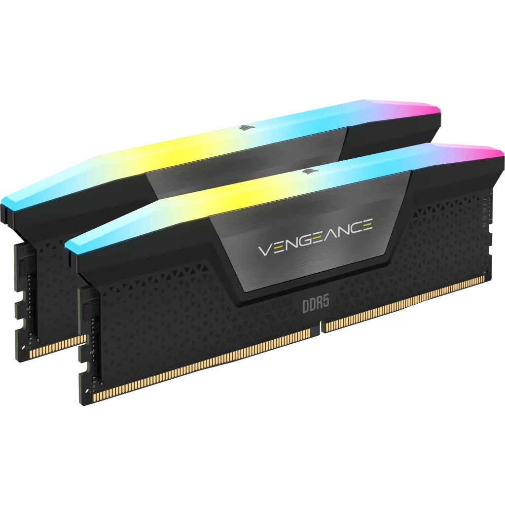 Corsair VENGEANCE RGB 32GB (2x16GB) DDR5 DRAM Up To 6000MT/s CL30 Memory Kit - Black, image 1 of 8