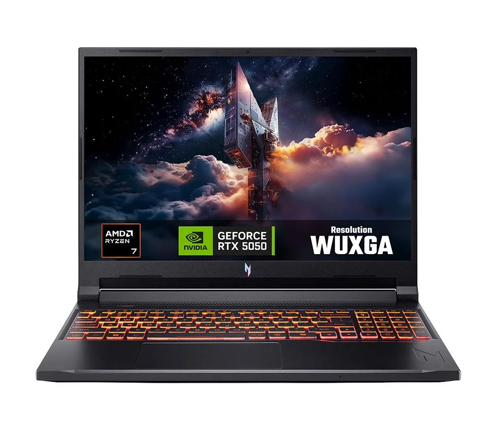 Acer Nitro V16 AI AMD Ryzen 7 260 16GB RAM 512GB SSD NVIDIA RTX 5050 16" Windows 11 Home Gaming Laptop, image 1 of 1